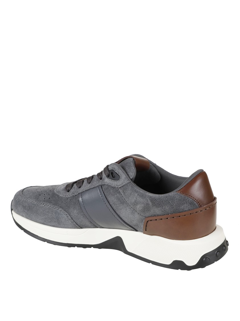 Tod's Contemporary Grey Sneakers With Suede And Leather Accents In Gray