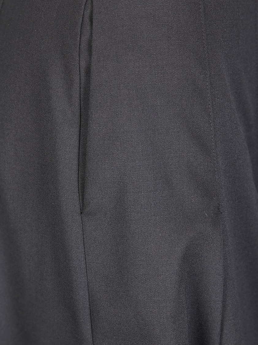 Stefano Mortari Black Flared Skirt With Low Pleats In Black