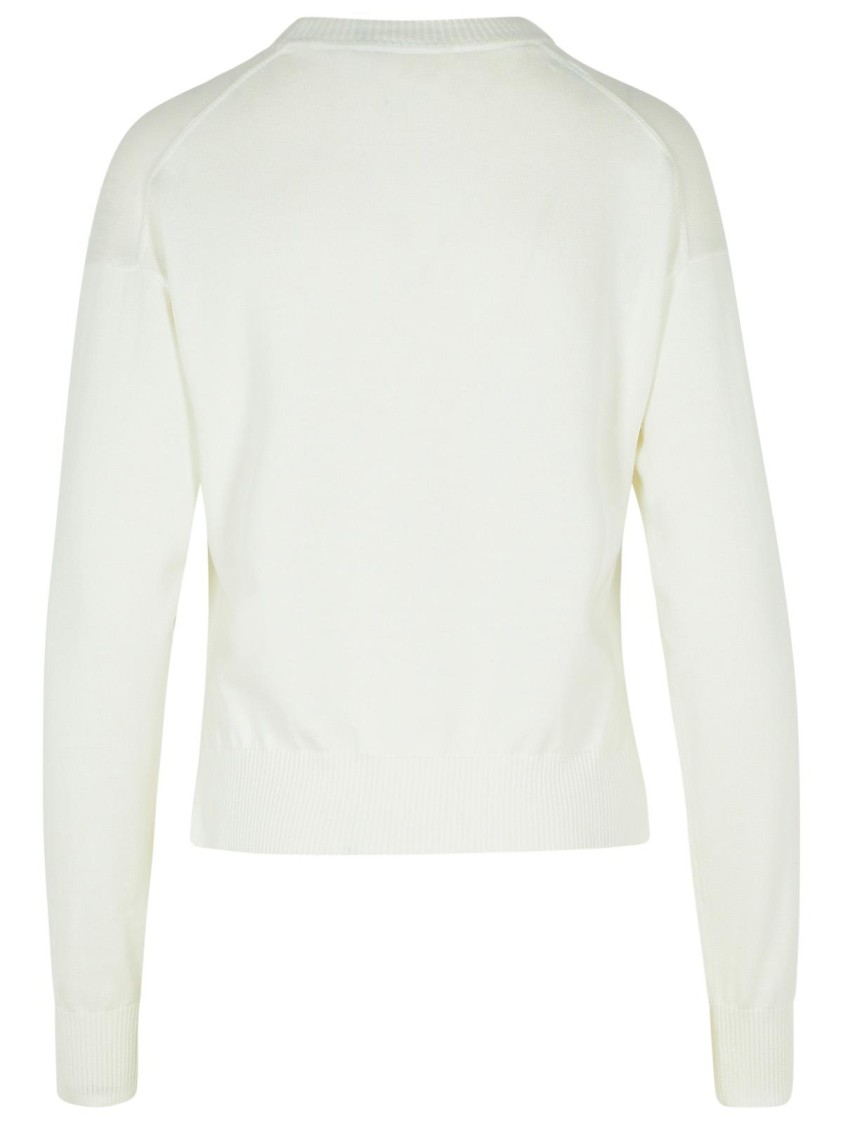 Moschino Jeans White Cotton Sweater In White