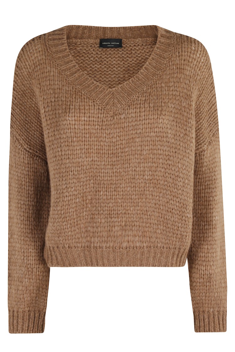 Roberto Collina Relaxed Fit Alpaca Blend Sweater In Brown