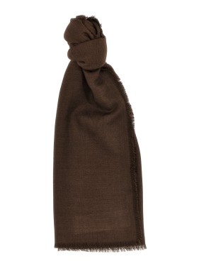 Max Mara Fiesole Stole In Brown Cotton And Silk Scarf | THE LIST Max Mara Fiesole Stole In Brown Cotton And Silk Scarf | THE LIST