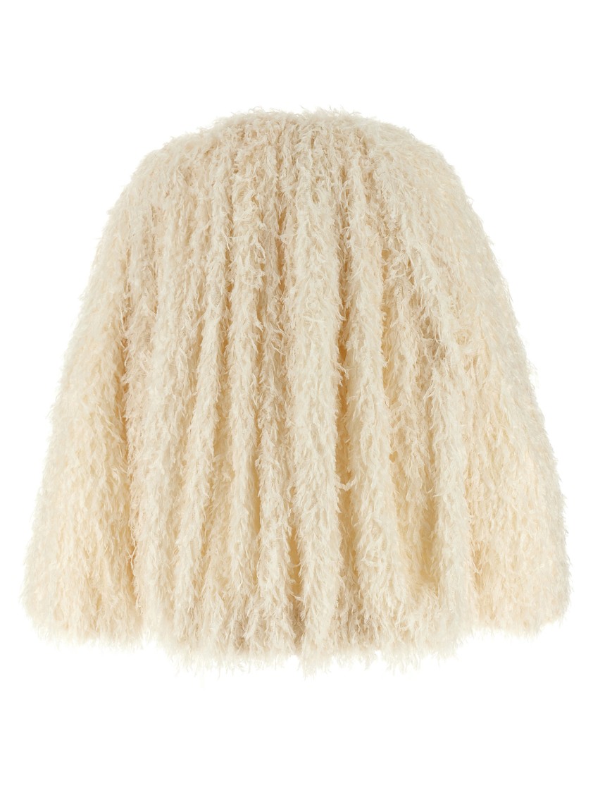 Philosophy Di Lorenzo Serafini Lightweight Coat With Textured Feather Finish In Neutral