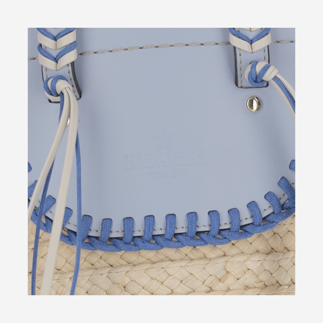 Cuba Lab Light Blue Leather Habanera Satchels Bag In Blue