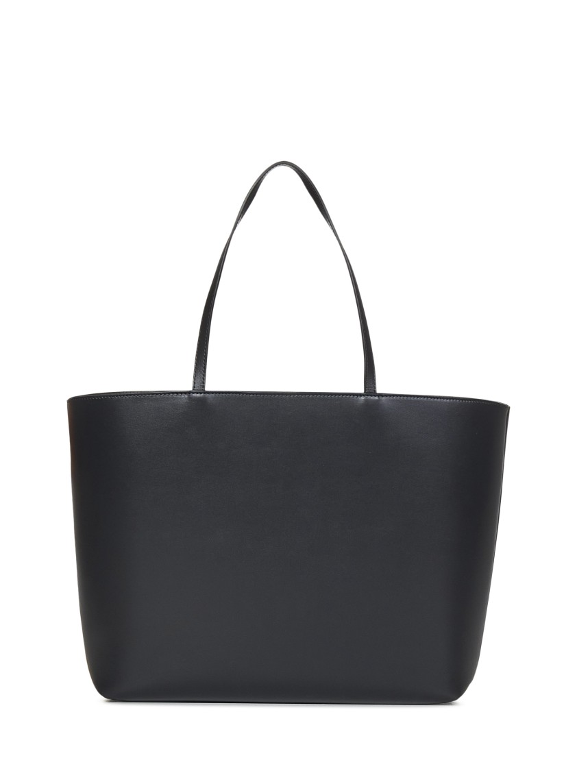 Dolce & Gabbana Black Calf Leather Tote In Black