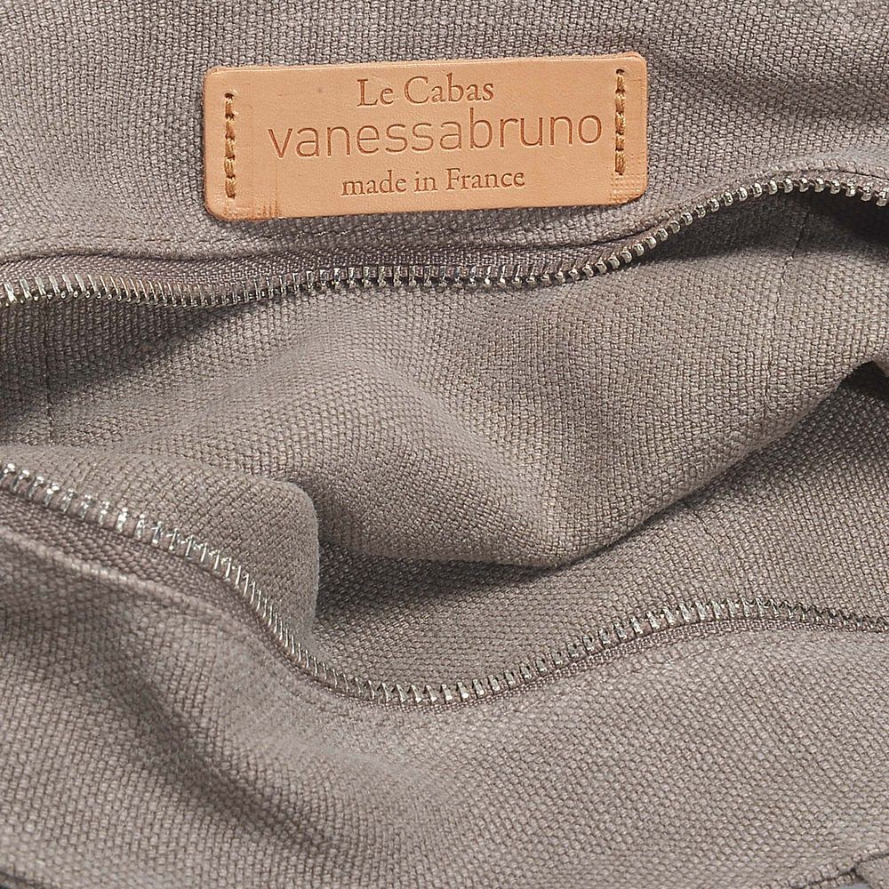Vanessa Bruno Petit Cabas Tote In Grey Linen And Sequins In Grey