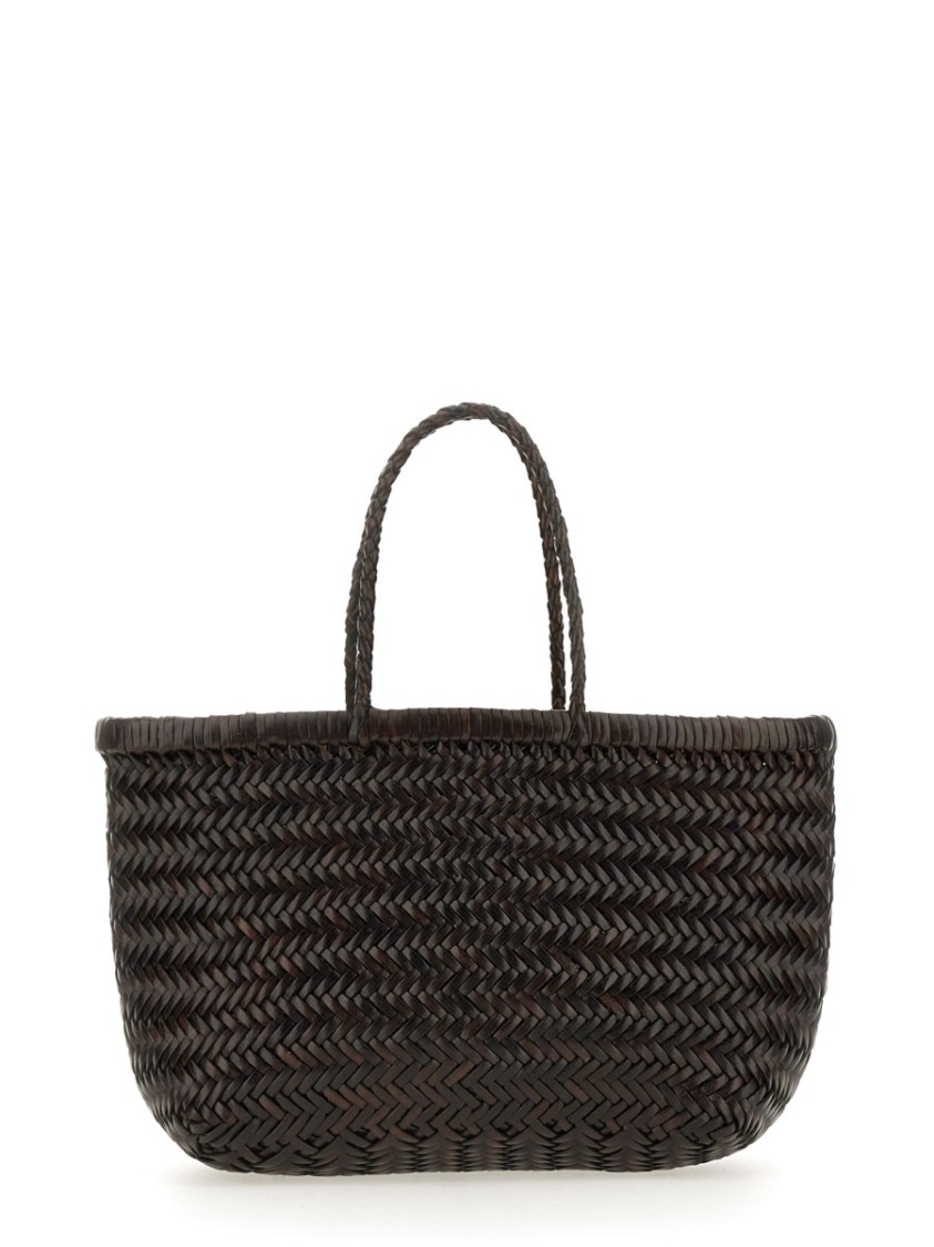 Dragon Diffusion Woven Buff Leather Shoulder Bag In Black