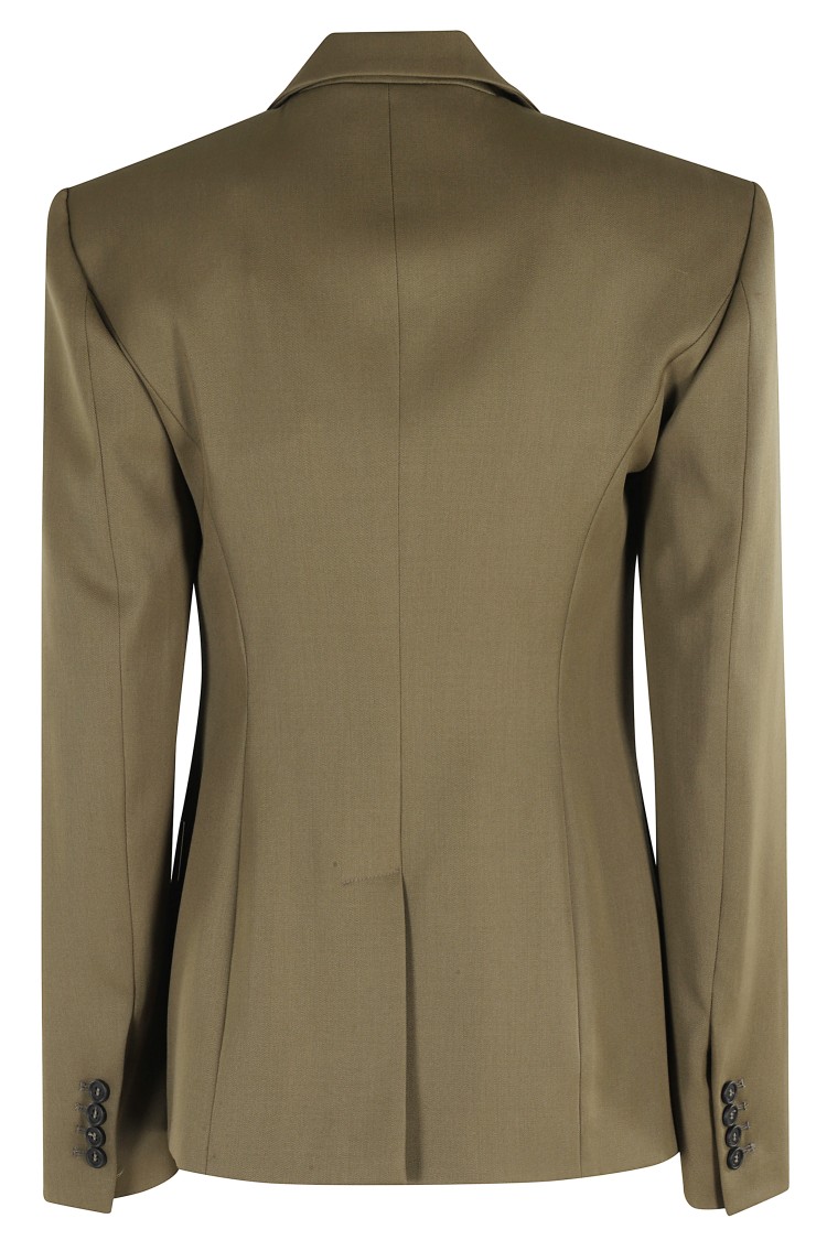 Attico Single-button Padded-shoulder Blazer In Green