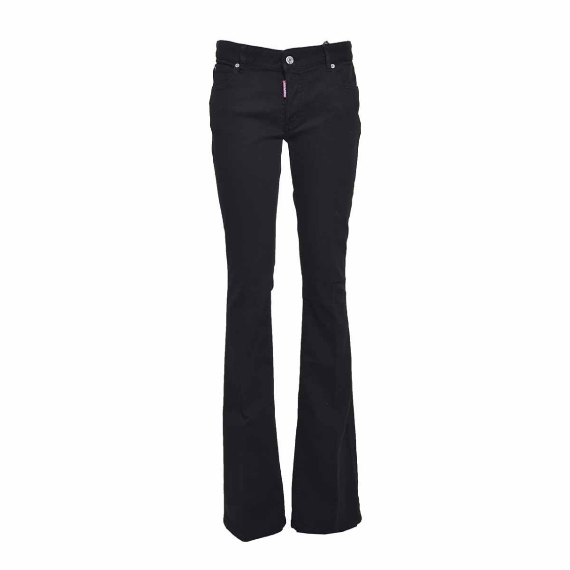 Dsquared2 Black Mid-rise Twiggy Flare Jeans In Black