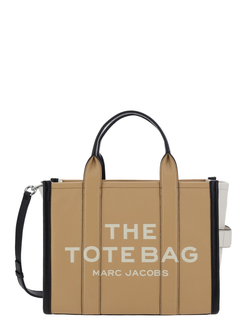 Marc Jacobs Medium Leather Tote Bag With Removable Strap In Neutral