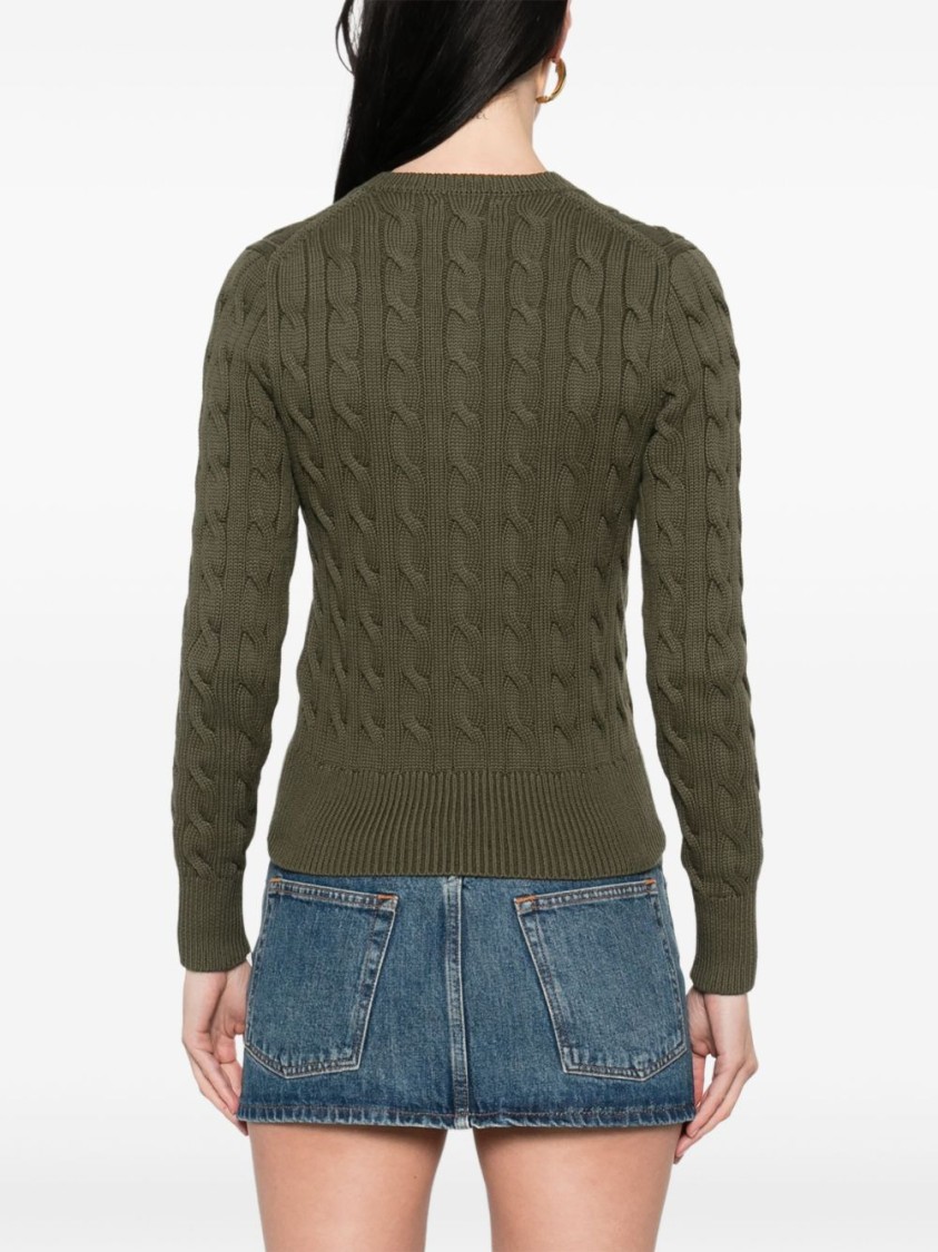 Polo Ralph Lauren Cable-knit Cardigan With Intricate Patterns And Cropped Design