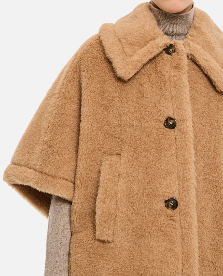 Shop Max Mara Tenebre4 Teddy Cape In Brown
