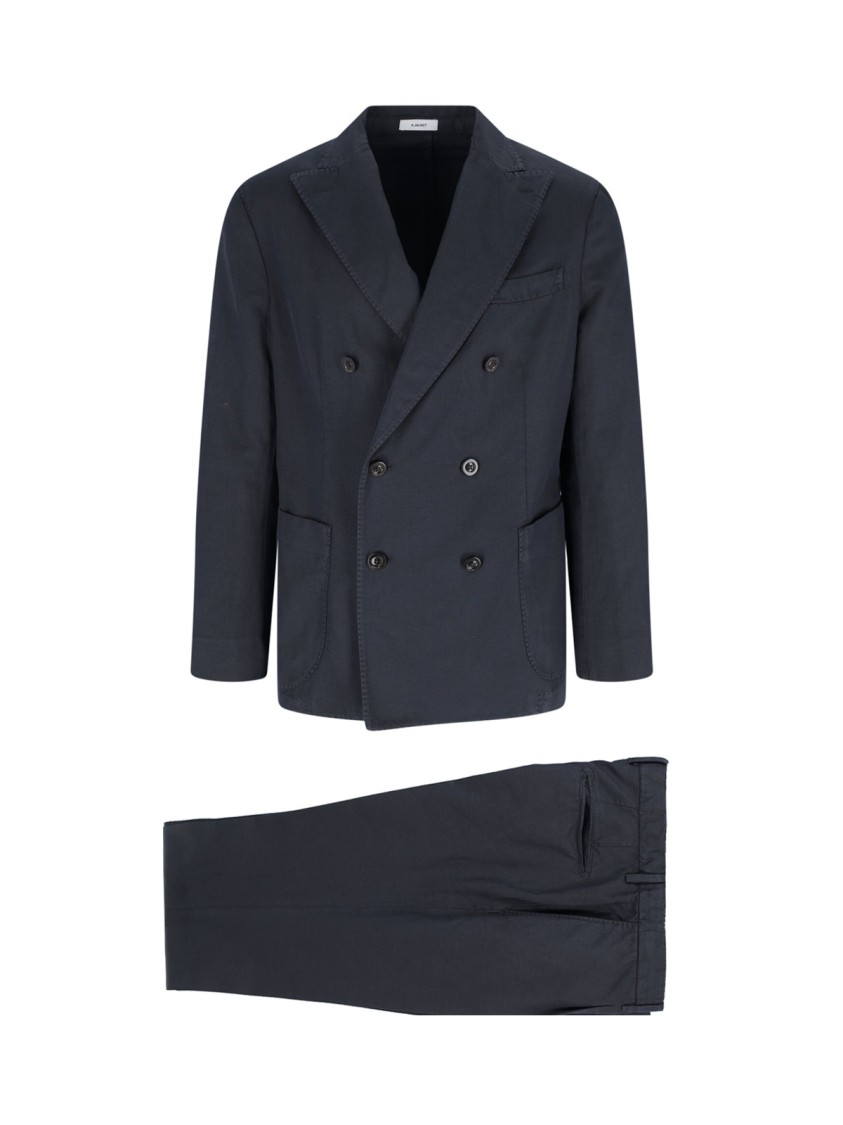 Boglioli Double-breasted Suit - Navy In Blue