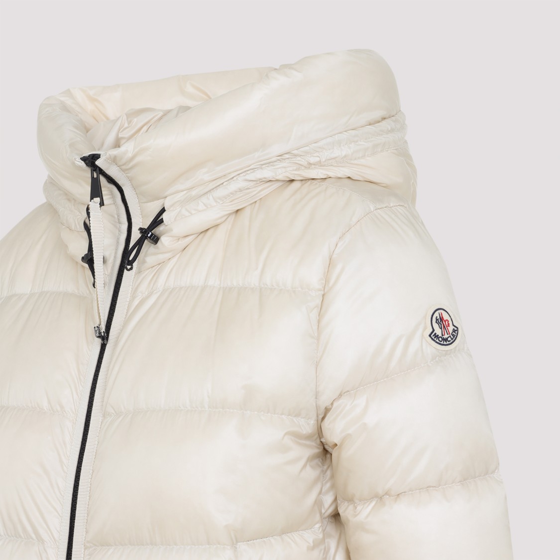Moncler Suyenne Light Beige Polyamide Long Parka In Neutral