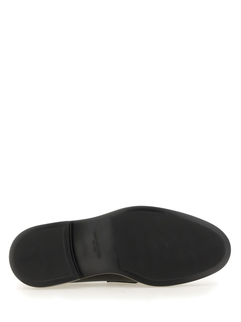 Thom Browne Black Slip-on Loafers With Loop Detail In Black