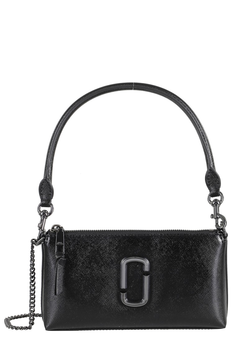Marc Jacobs Elegant Black Handbag With Removable Strap And Logo Plaque In Black