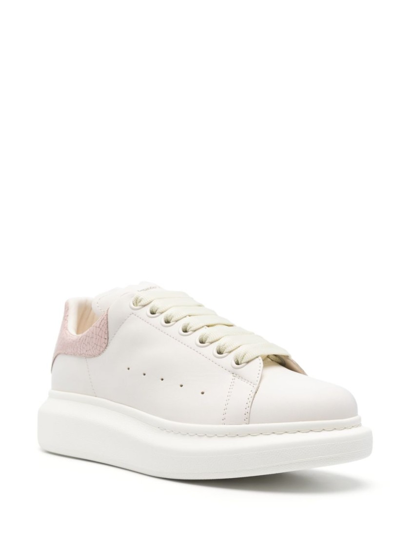 Shop Alexander Mcqueen White Calfskin Sneakers