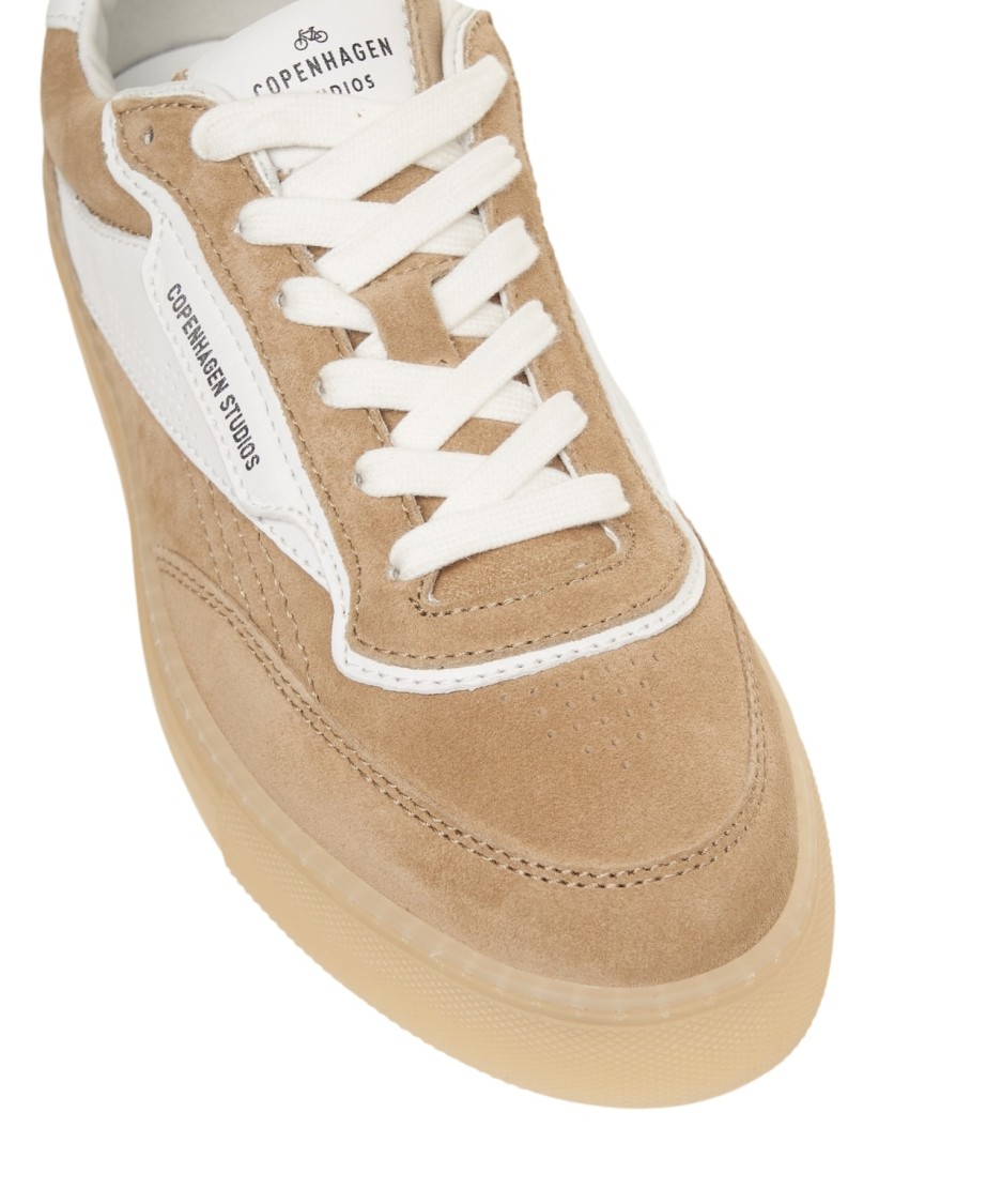 Copenhagen Beige Leather Sneakers With Unique Heel Detail In Neutrals