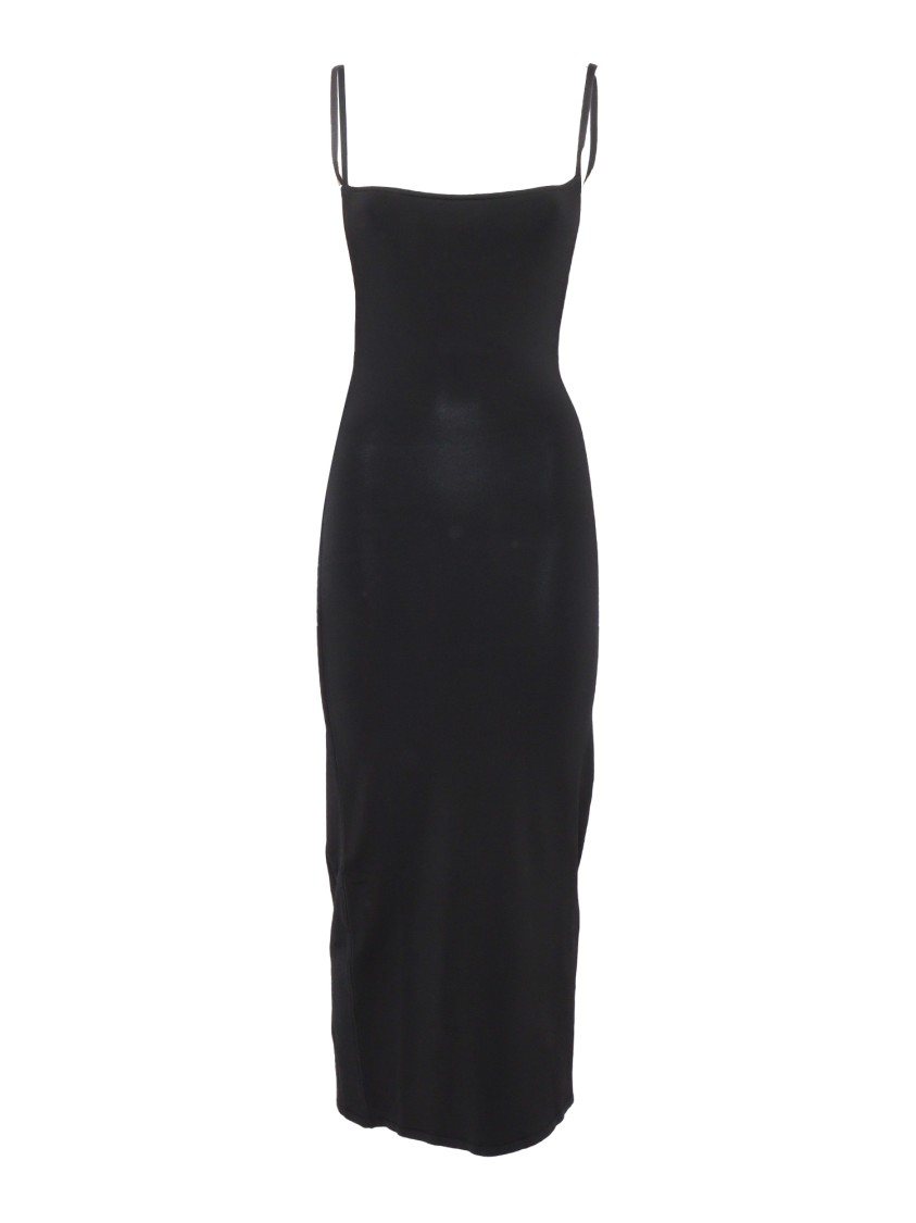 Philosophy Di Lorenzo Serafini Form-fitting Midi Dress With Unique Cut-out Detail In Black