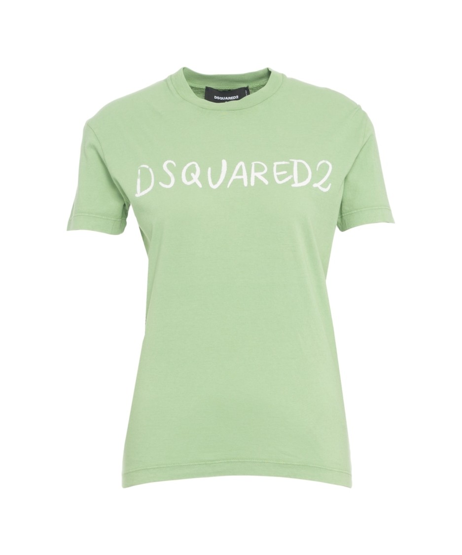 Dsquared2 Green Cotton Jersey T-shirt In Green