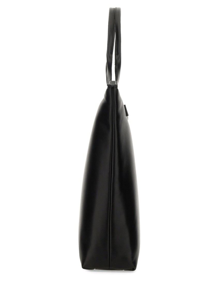 Dolce & Gabbana Logo Printed Zipped Tote Bag In Black