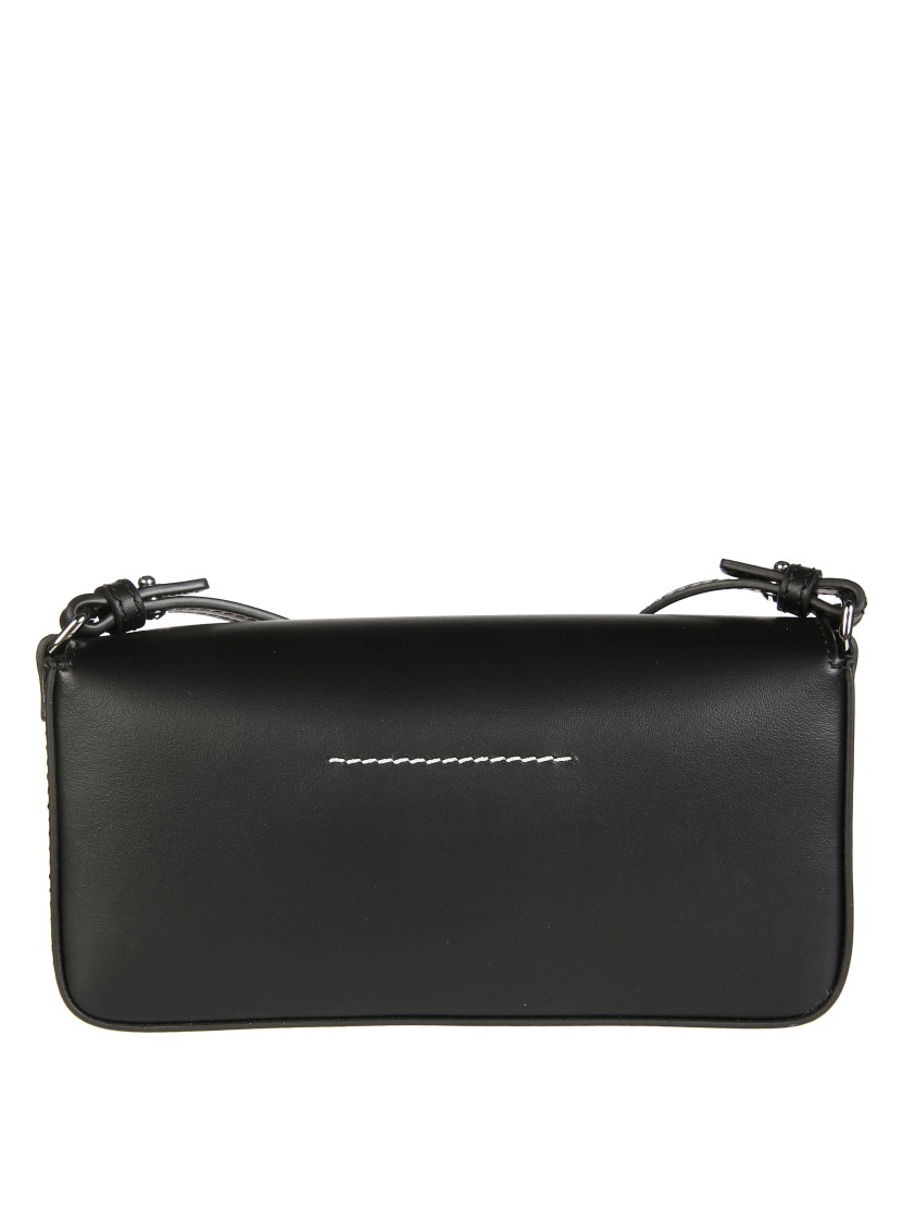 Mm6 Maison Margiela Mm6 By Maison Margiela Crossbody Bag With Design And Adjustable Strap In Black