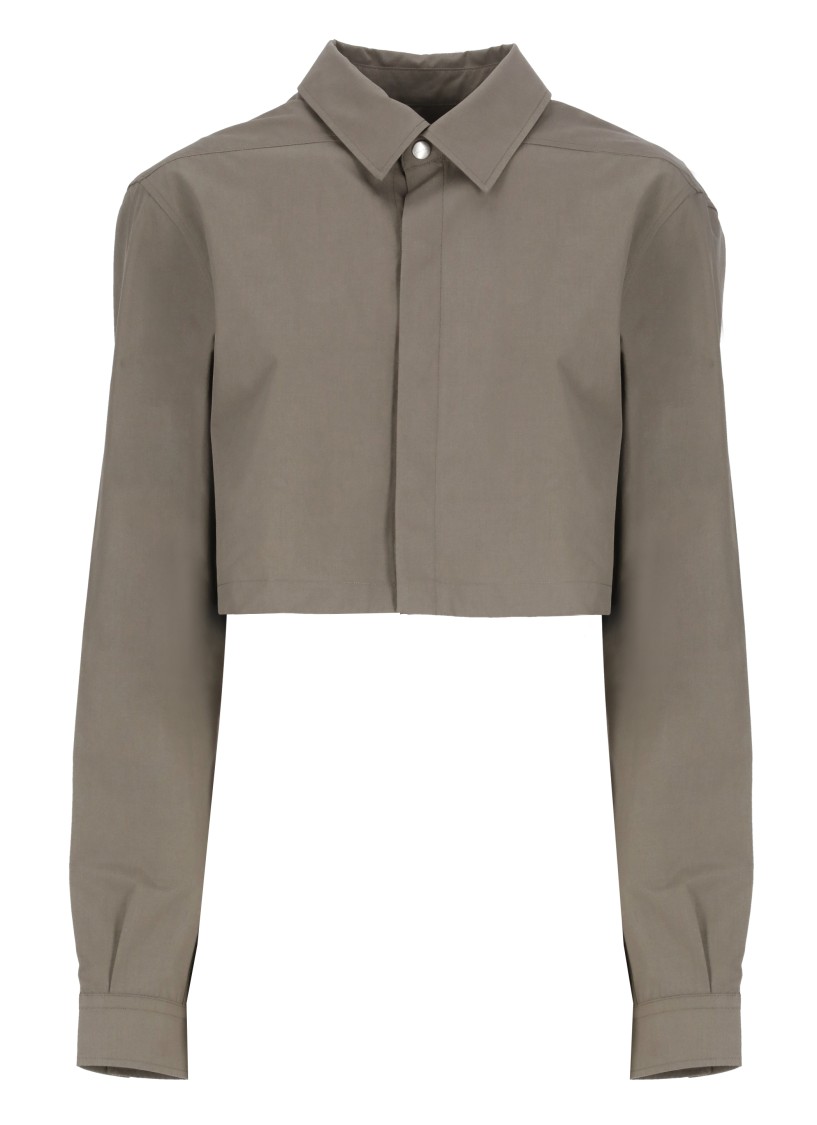 Rick Owens Grey Cotton Shirt In Grey