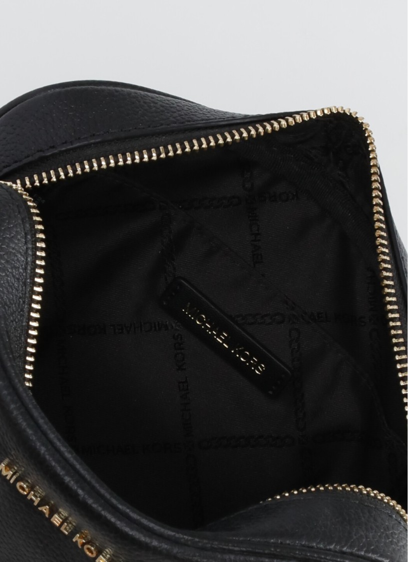 Shop Michael Michael Kors Black Leather Shoulder Bag