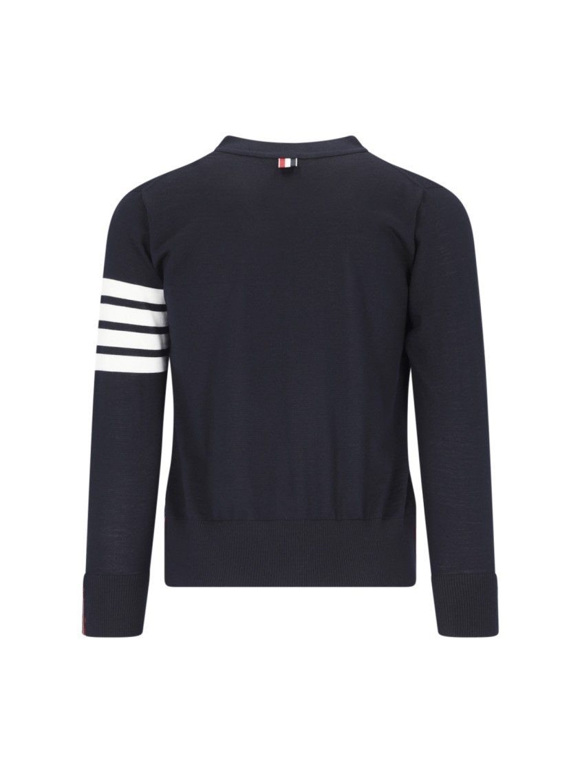 Shop Thom Browne "4-bar" Cardigan – Blue