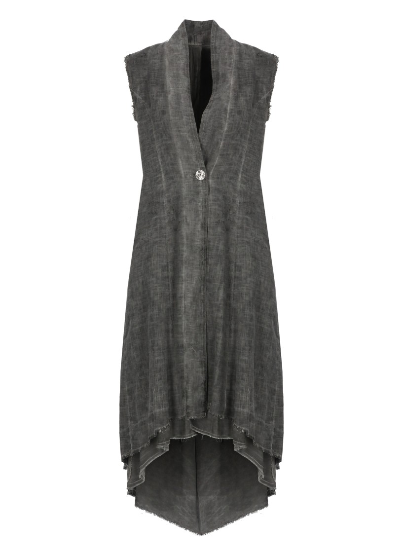 Sanctamuerte Grey Linen And Cotton Vest