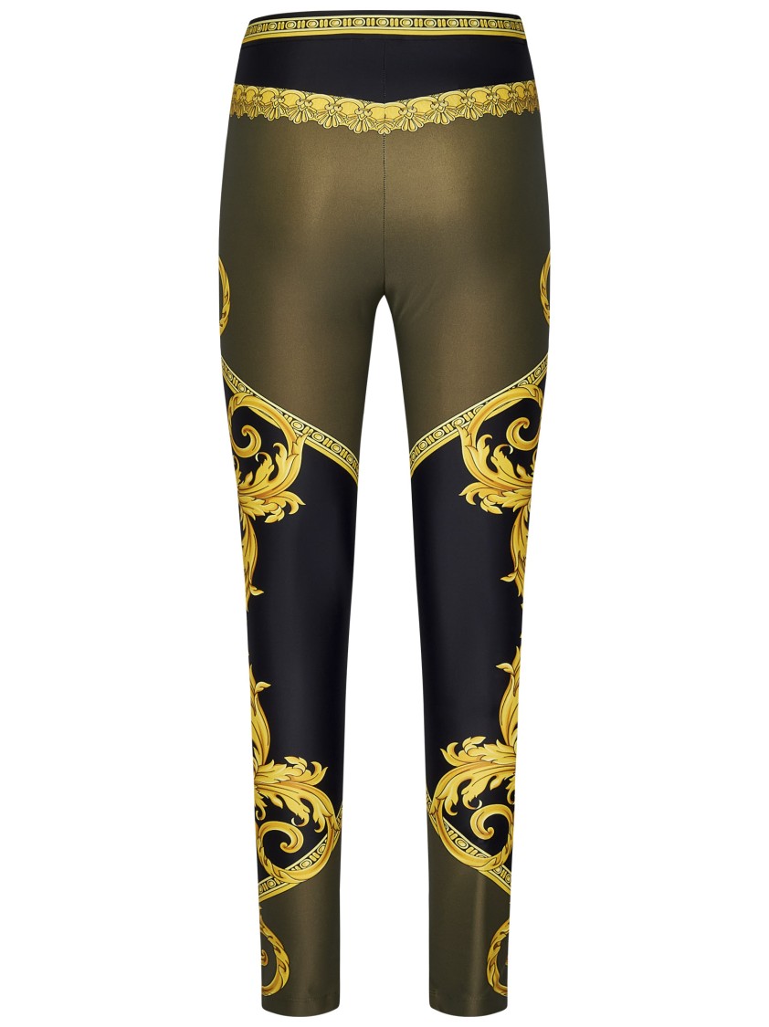 Versace Baroque Print Lycra Leggings In Black