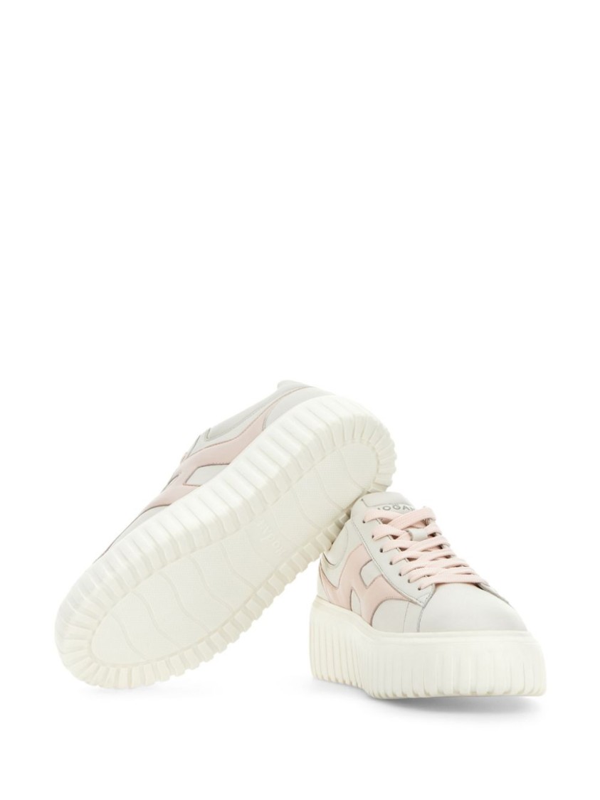 HOGAN HOGAN LAMBSKIN SNEAKERS WITH ROUND TOE AND PLATFORM SOLE