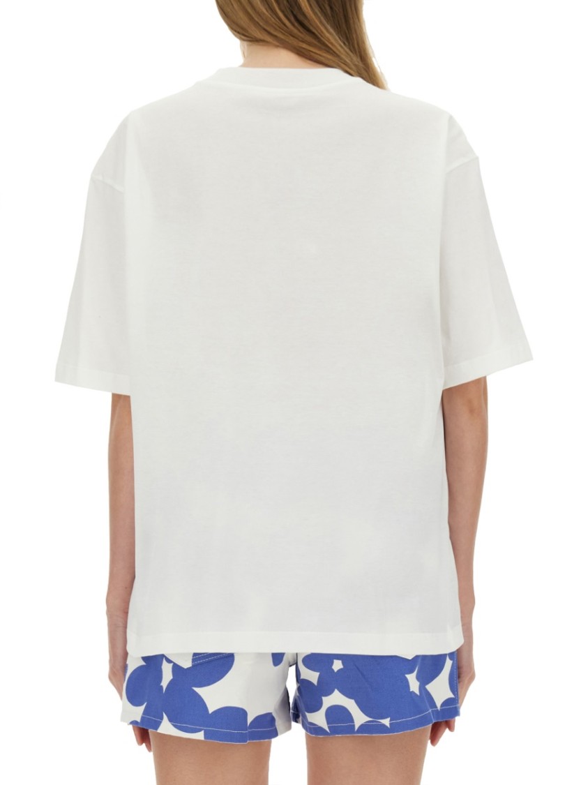 Shop Marni Relaxed-fit Cotton T-shirt With Playful Logo Design In White
