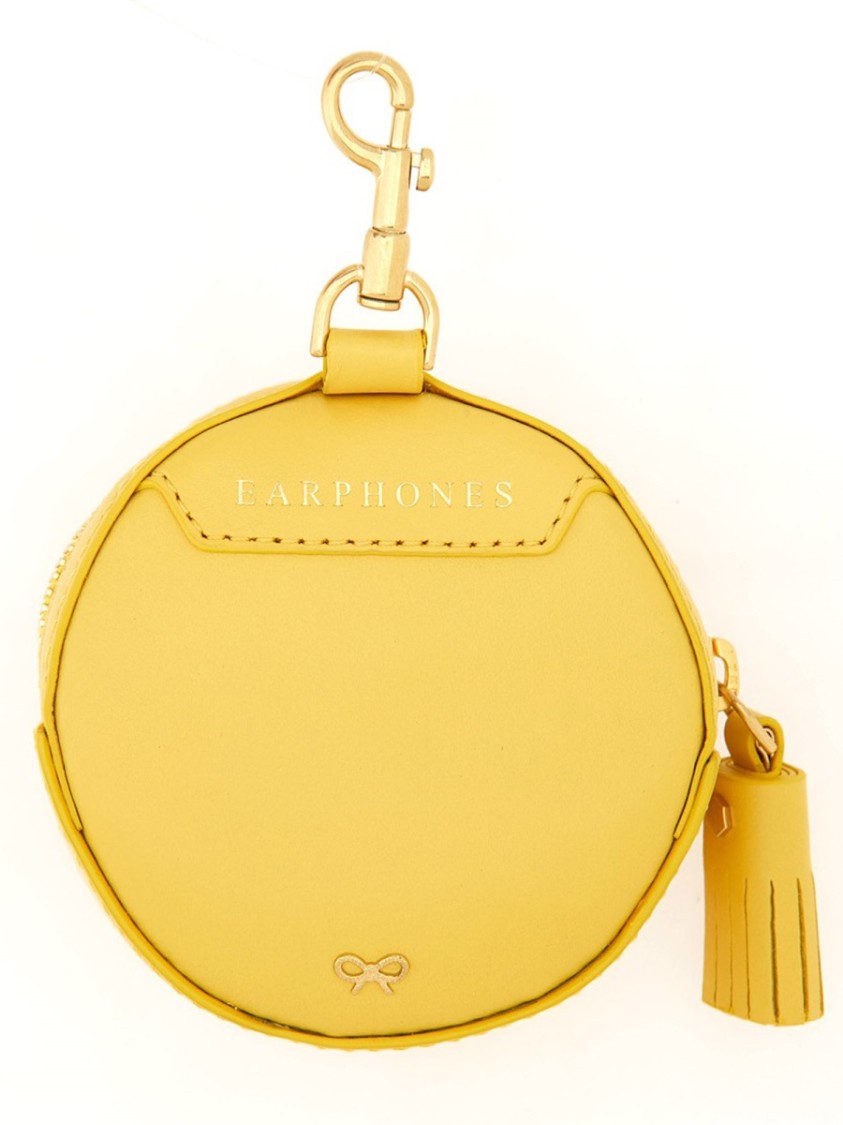 Anya Hindmarch Ear Pods Pouch "wink" In Gold