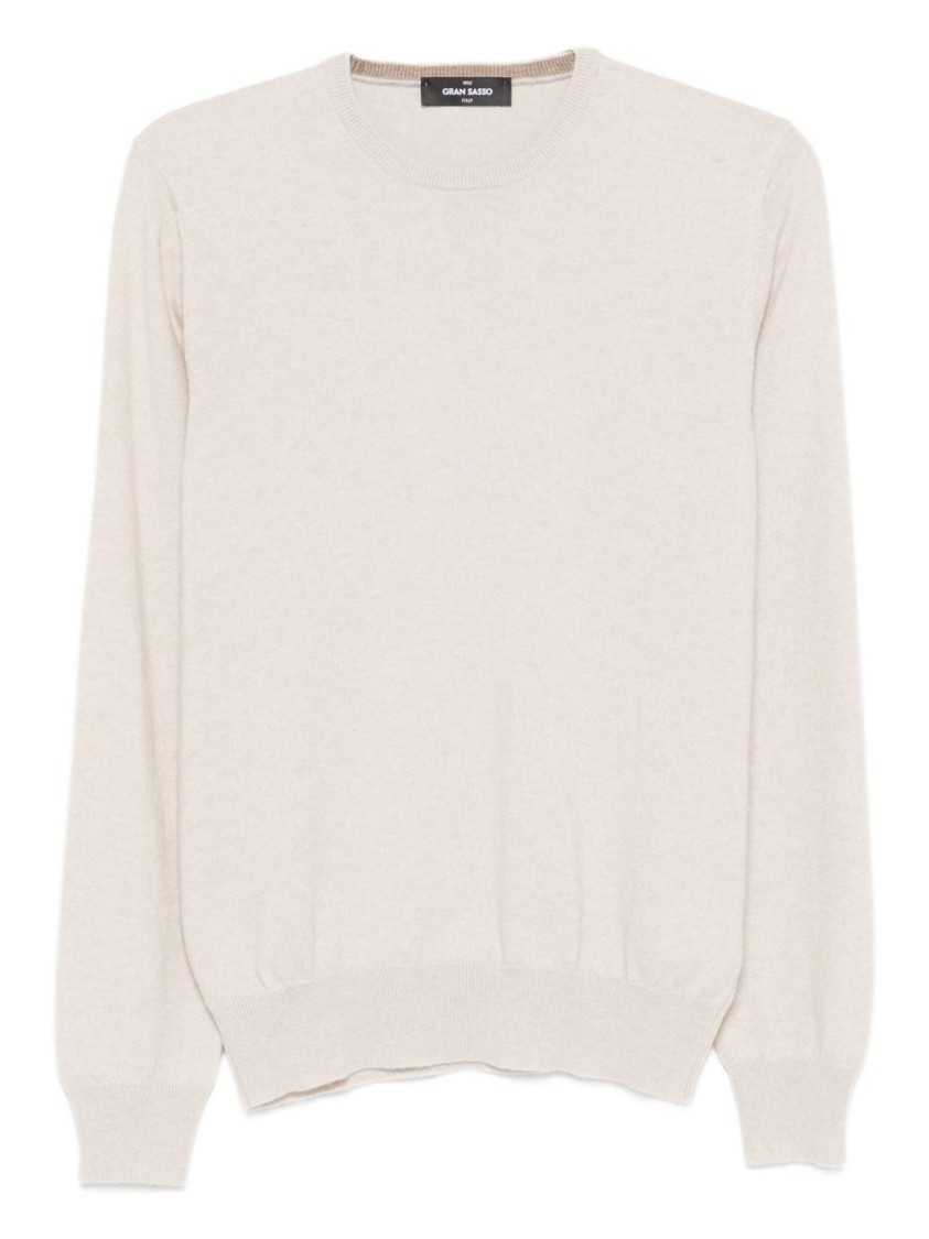 Gran Sasso Crew Neck Sweater With Relaxed Fit In Neutral