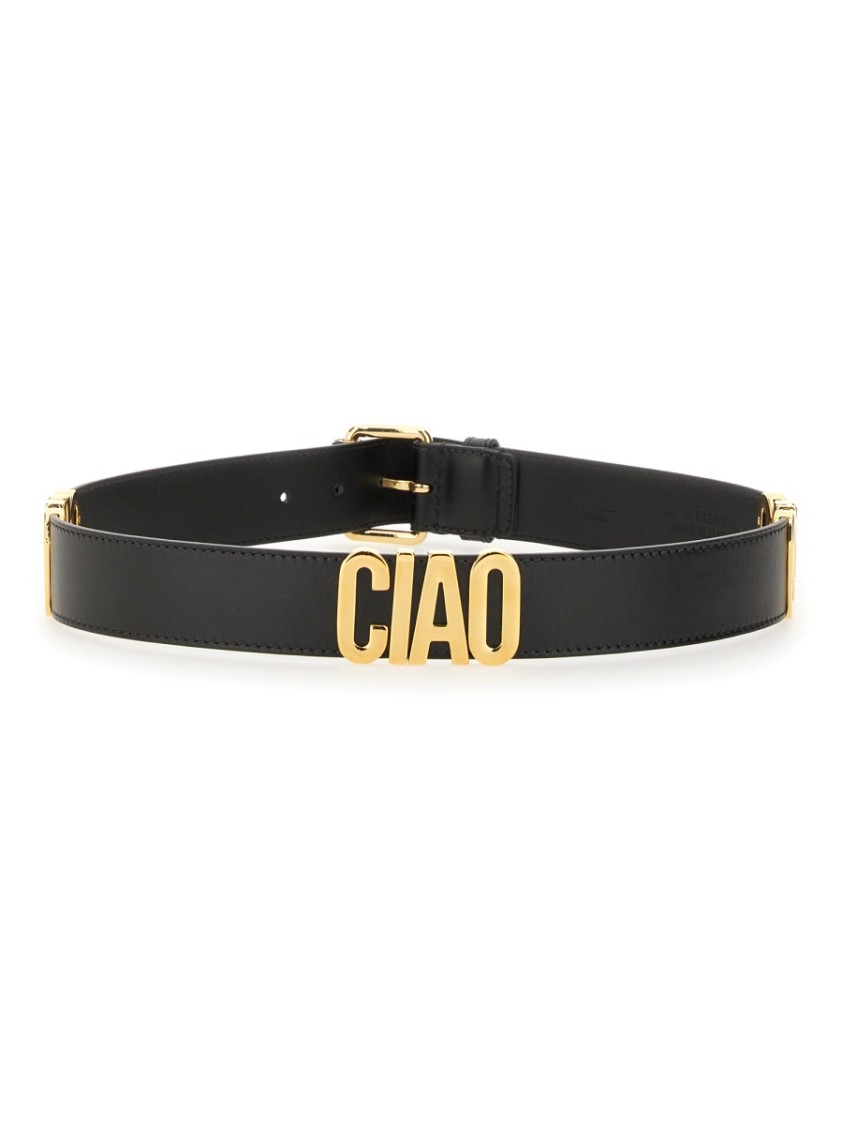 Moschino Adjustable Waist Belt In Black