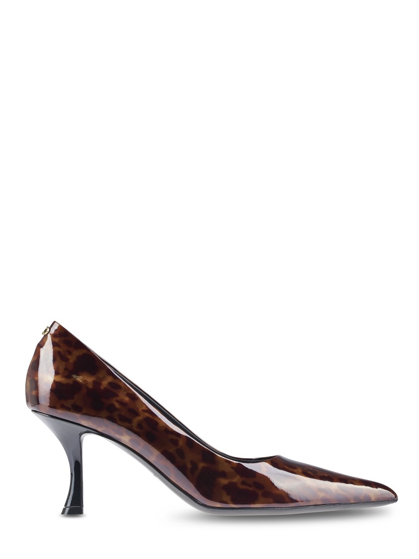 Ferragamo Pointed Toe Patent Pumps With Tortoiseshell Pattern In Black