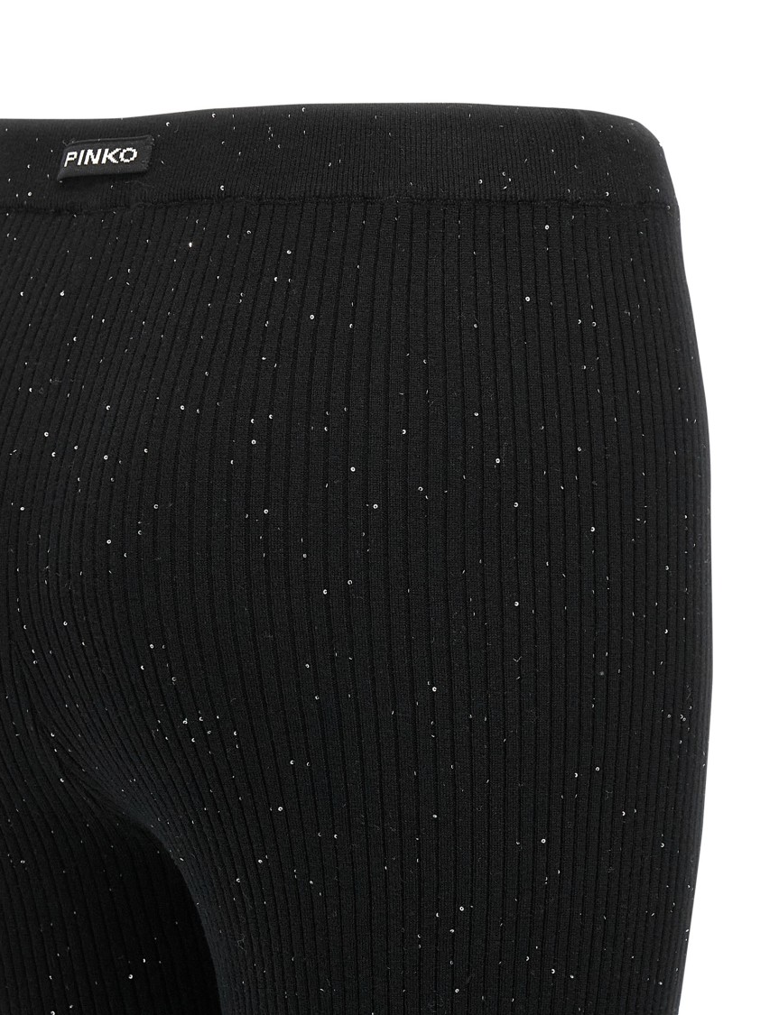 Pinko Black Wool-blend Trousers In Black