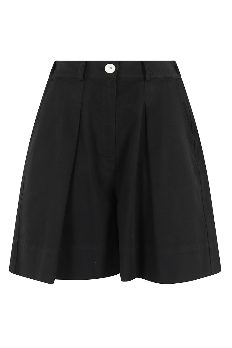 MALO MALO HIGH-WAISTED BLACK BERMUDA SHORTS