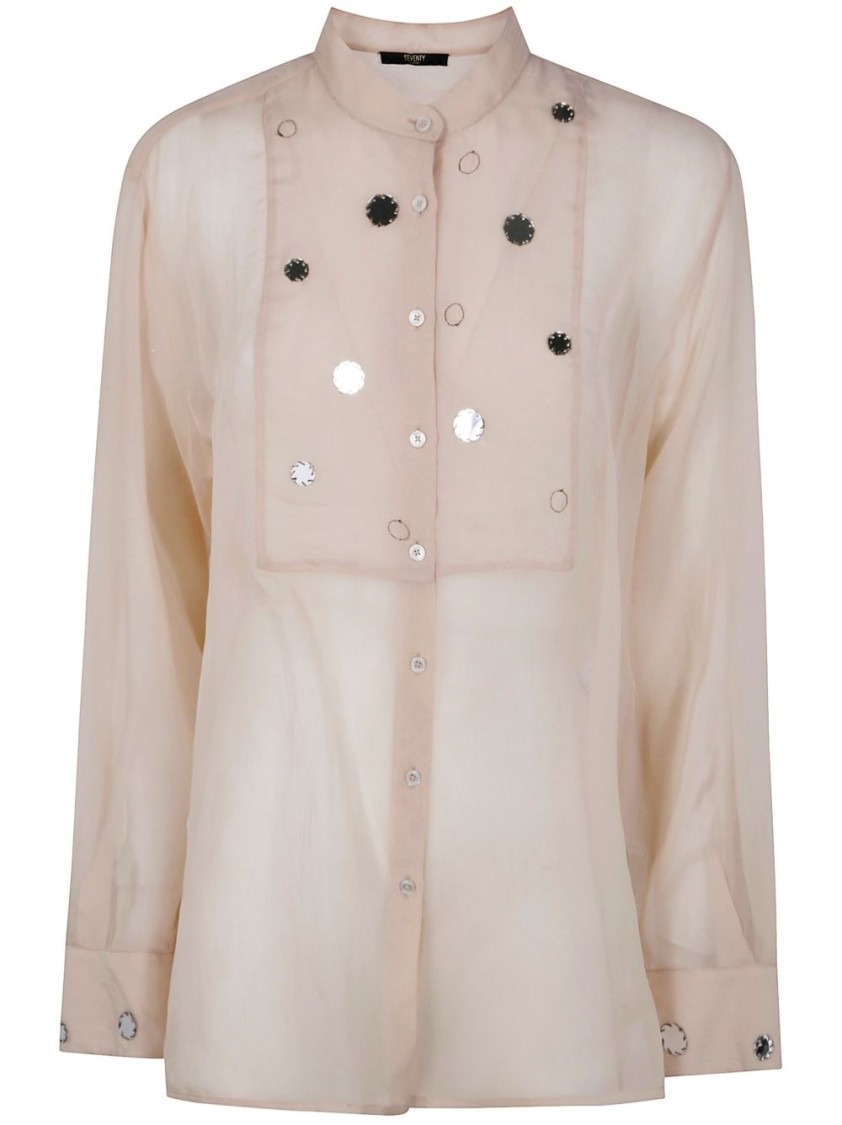 SEVENTY SERGIO TEGON SEVENTY SERGIO TEGON SILK FINISH BUTTON-UP SHIRT