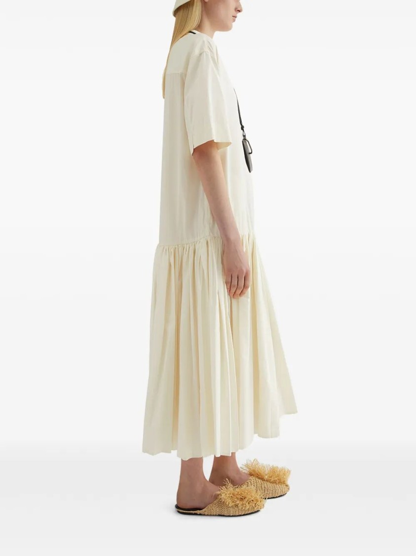 Jil Sander Relaxed Cotton Dress With Button-down Front