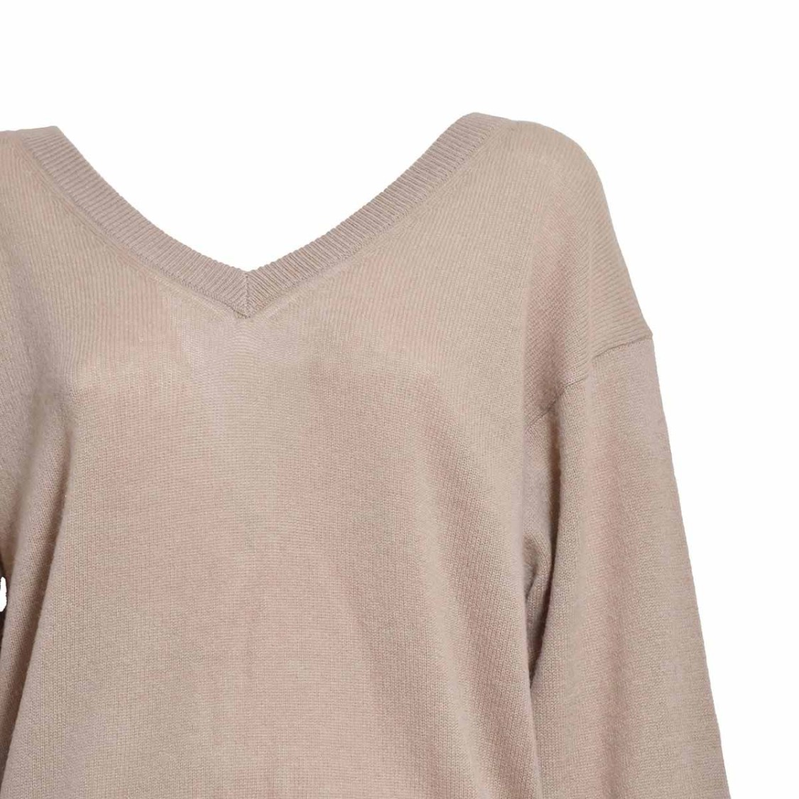 EQUIPMENT EQUIPMENT CAMEL CASHMERE V-NECK SWEATER