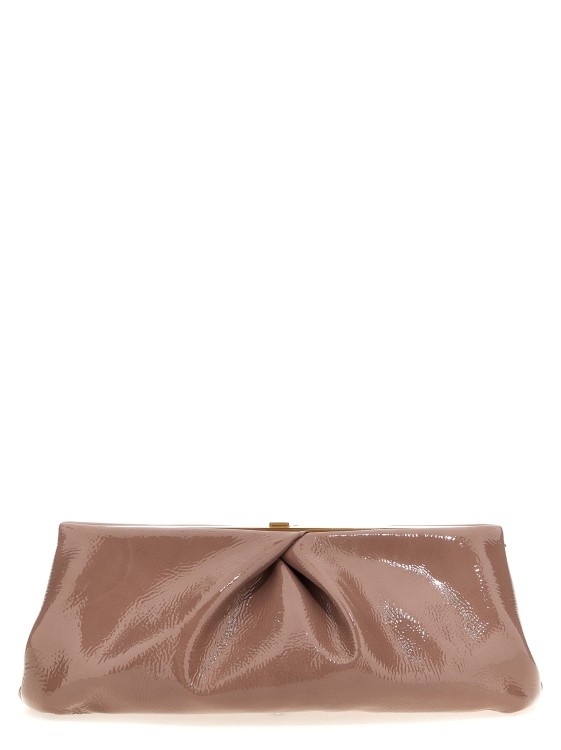 Dries Van Noten Maxi Pleated Patent Leather Clutch Clutch