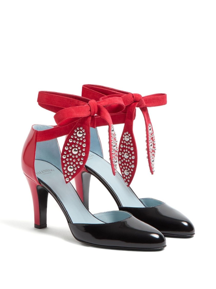 Shop Valentino Garavani Foliefoliage Sandal With Color-block Design And Beaded Accents