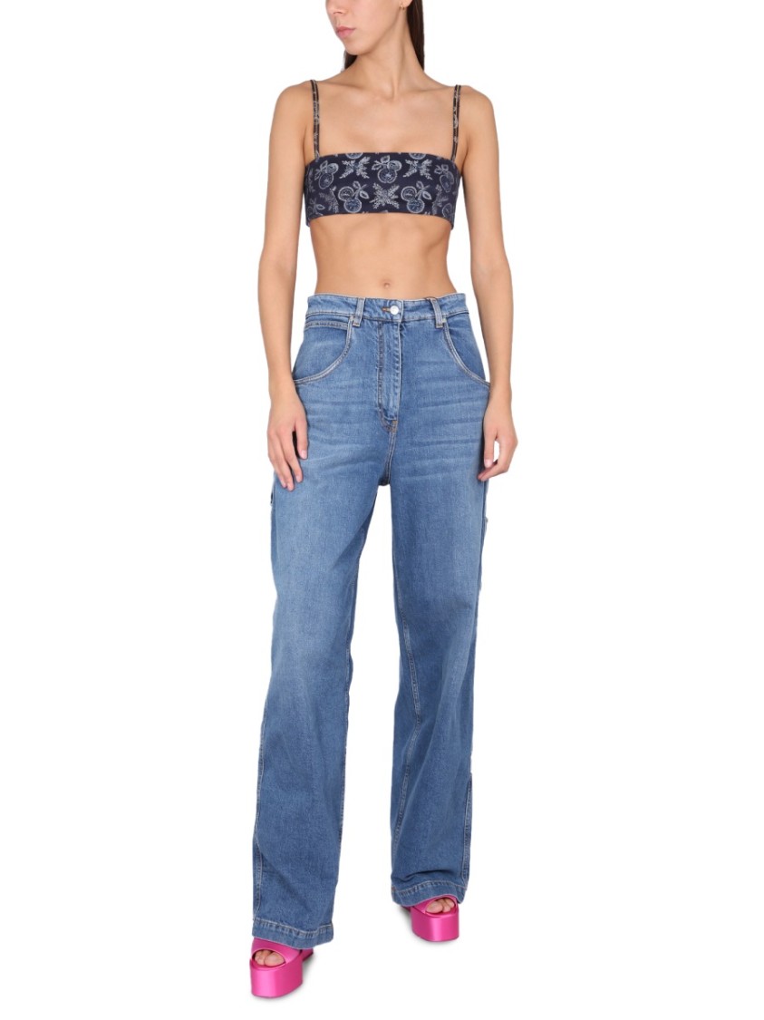 デニム・ジーパン Etro Relaxed Fit High-Waist Cargo Jeans Etro Relaxed Fit High-waist Cargo Jeans In Blue | ModeSens