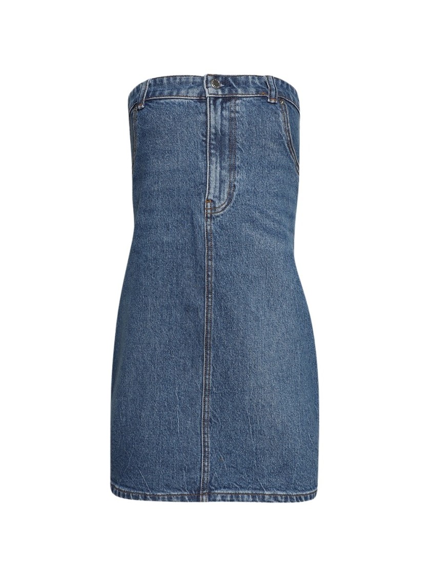 Alexander Wang Stretch Denim Tube Dress Deep Blue In Blue