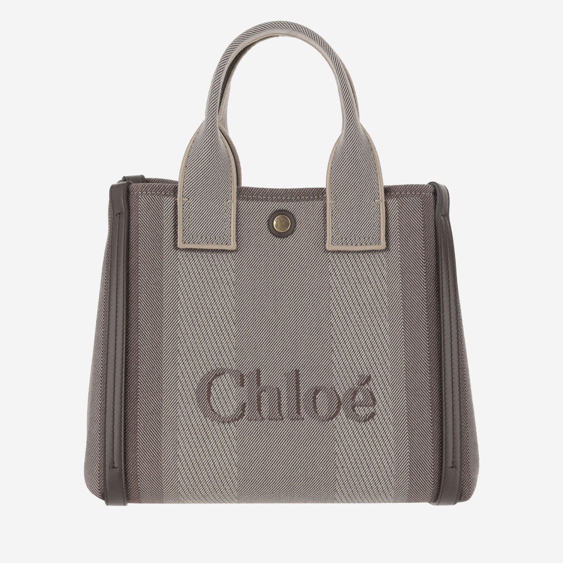 Chloé Carry Small Canvas Tote Bag In Grey