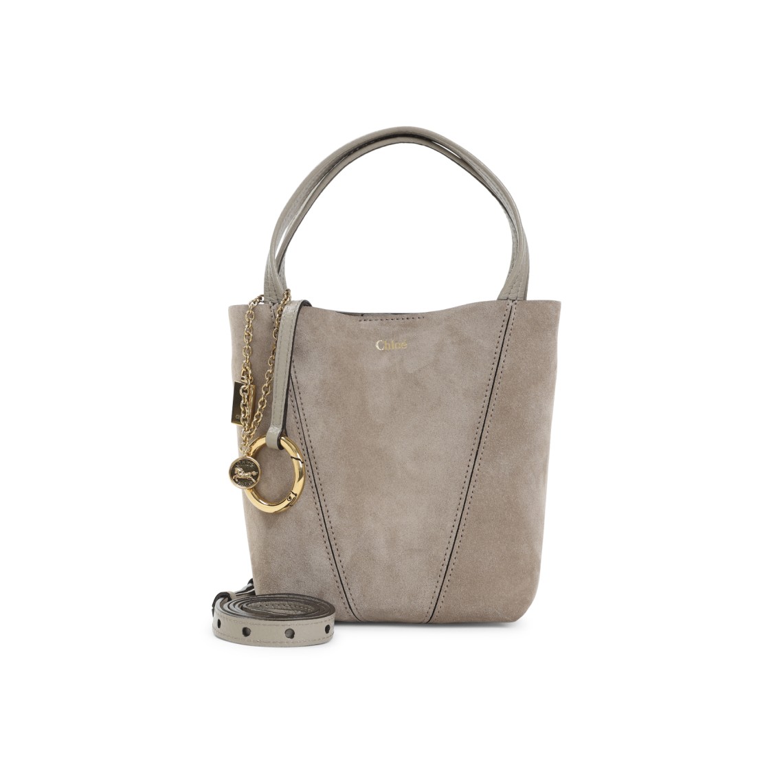 Chloé Suede Shoulder Bag In Gray