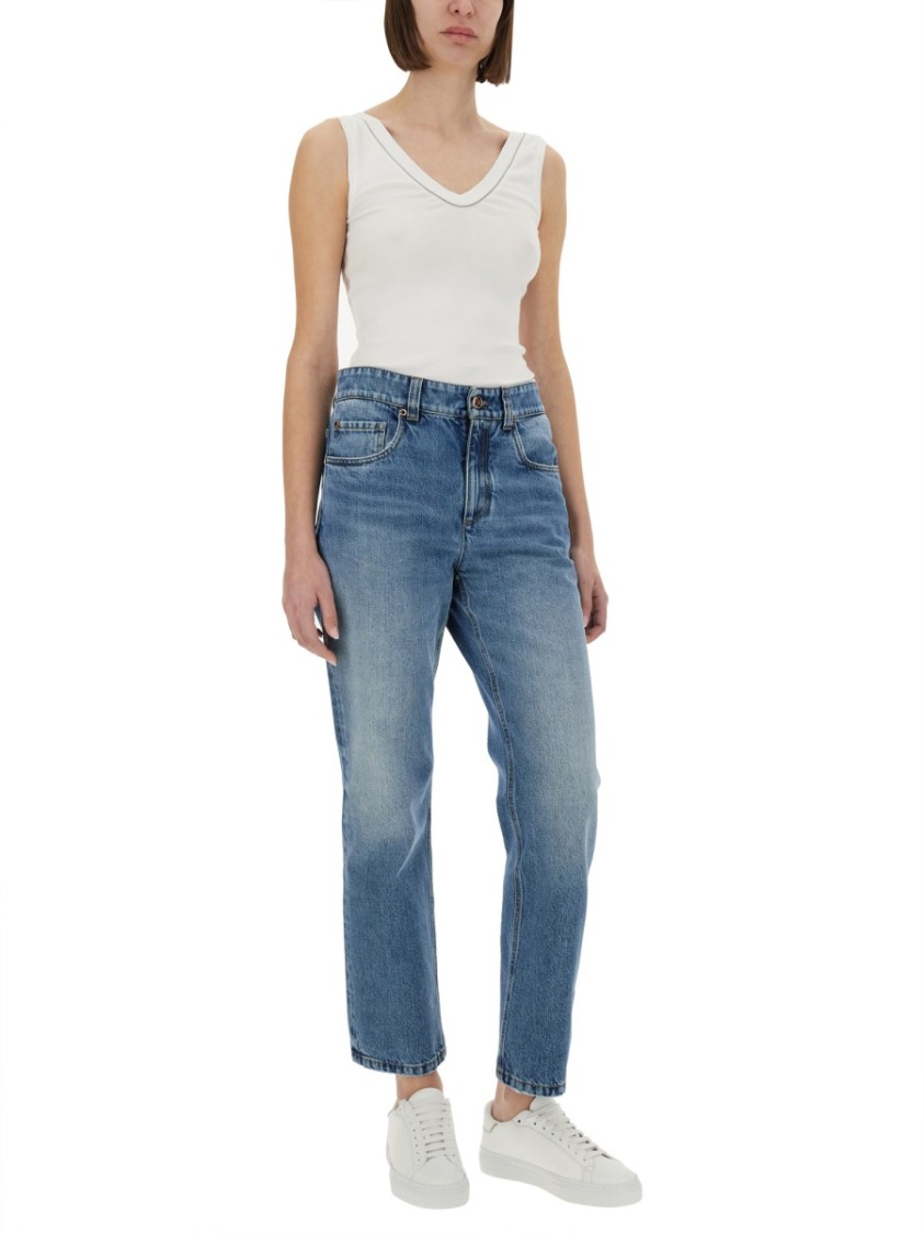 Brunello Cucinelli Tops In Cot In White