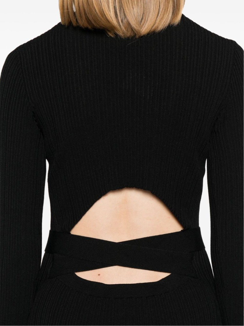 Twinset Draped-detail Maxi Dress In Black