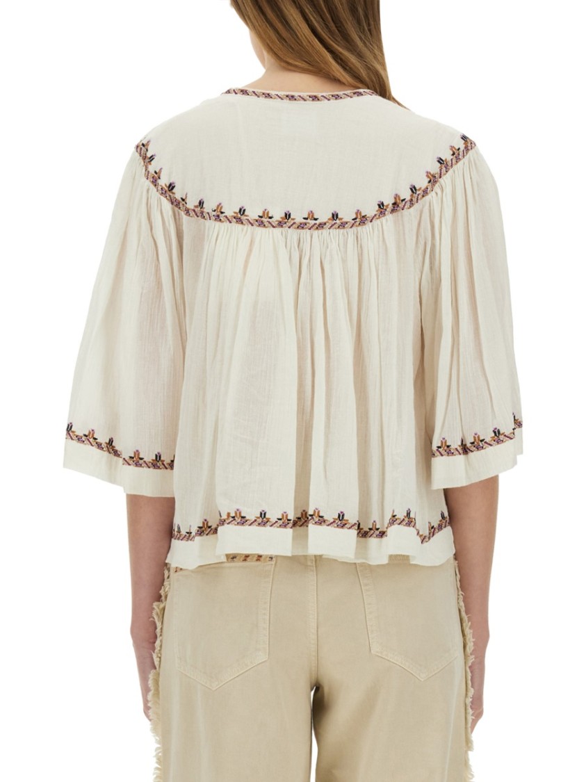 Shop Isabel Marant Étoile "felicity" Top In White